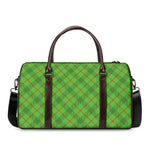Green And Red Plaid Pattern Print Duffle Bag