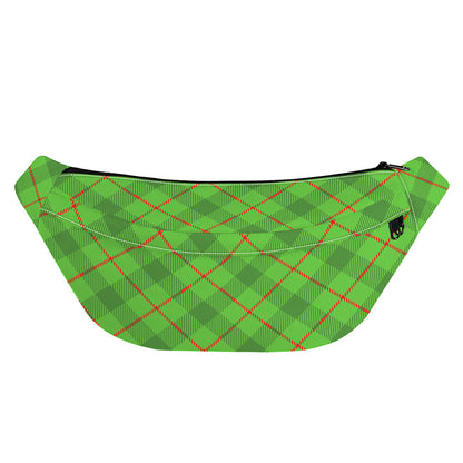 Green And Red Plaid Pattern Print Fanny Pack