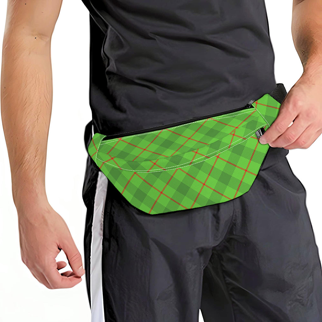 Green And Red Plaid Pattern Print Fanny Pack