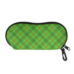 Green And Red Plaid Pattern Print Glasses Case
