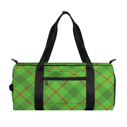 Green And Red Plaid Pattern Print Gym Bag