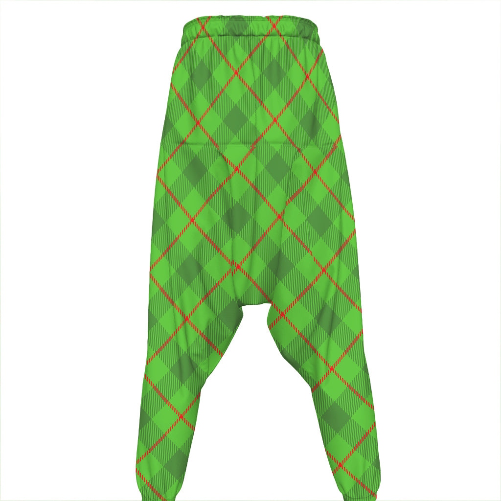 Green And Red Plaid Pattern Print Hammer Pants