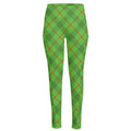 Green And Red Plaid Pattern Print High-Waisted Pocket Leggings