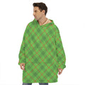 Green And Red Plaid Pattern Print Hoodie Blanket