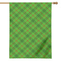 Green And Red Plaid Pattern Print House Flag