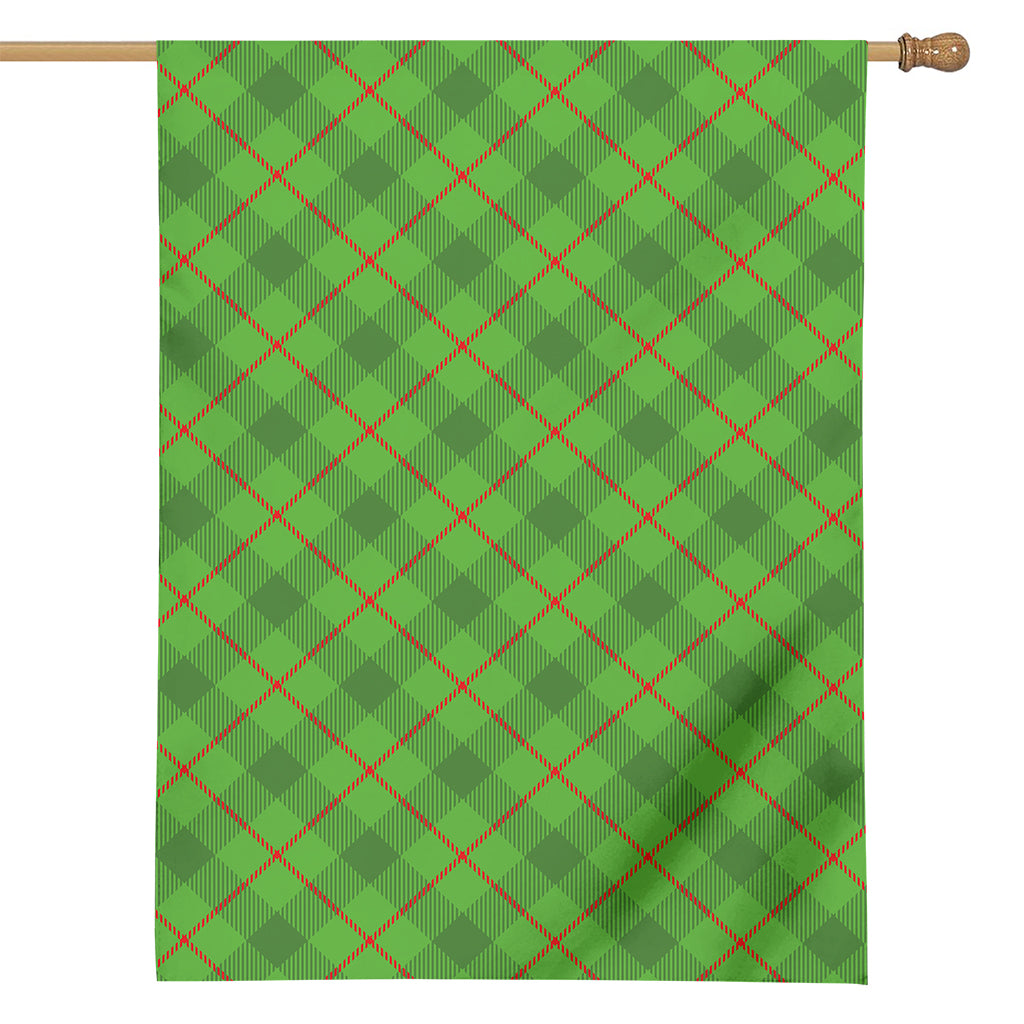 Green And Red Plaid Pattern Print House Flag