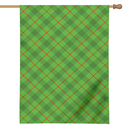 Green And Red Plaid Pattern Print House Flag