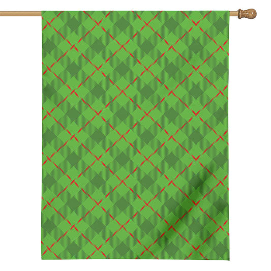 Green And Red Plaid Pattern Print House Flag