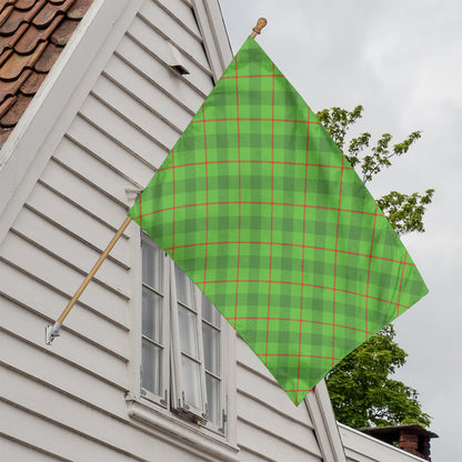 Green And Red Plaid Pattern Print House Flag