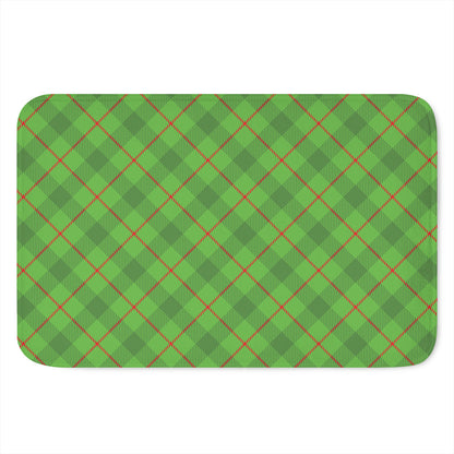 Green And Red Plaid Pattern Print Indoor Door Mat