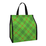 Green And Red Plaid Pattern Print Insulated Lunch Tote
