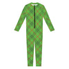 Green And Red Plaid Pattern Print Jumpsuit