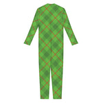 Green And Red Plaid Pattern Print Jumpsuit