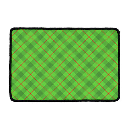 Green And Red Plaid Pattern Print Kitchen Mat