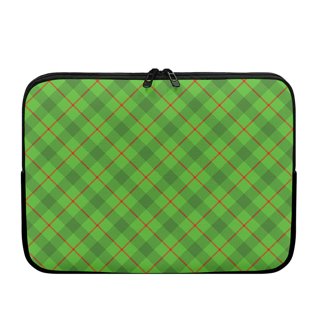 Green And Red Plaid Pattern Print Laptop Sleeve