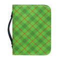 Green And Red Plaid Pattern Print Leather Bible Cover