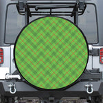 Green And Red Plaid Pattern Print Leather Spare Tire Cover