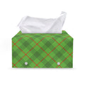 Green And Red Plaid Pattern Print Leather Tissue Box Cover