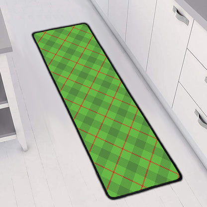 Green And Red Plaid Pattern Print Long Kitchen Mat