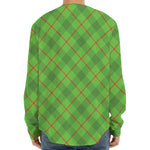 Green And Red Plaid Pattern Print Long Sleeve Baseball Jersey
