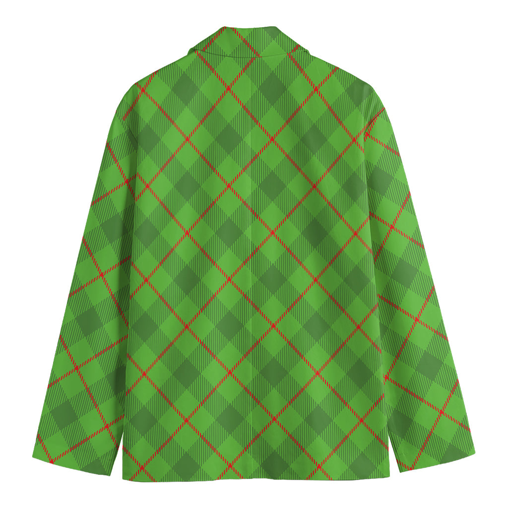 Green And Red Plaid Pattern Print Men's Blazer