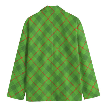 Green And Red Plaid Pattern Print Men's Blazer