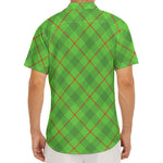 Green And Red Plaid Pattern Print Men's Deep V-Neck Shirt