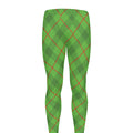 Green And Red Plaid Pattern Print Men's Leggings
