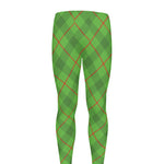 Green And Red Plaid Pattern Print Men's leggings