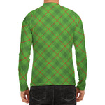 Green And Red Plaid Pattern Print Men's Long Sleeve Rash Guard
