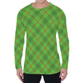 Green And Red Plaid Pattern Print Men's Long Sleeve T-Shirt