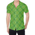 Green And Red Plaid Pattern Print Men's Shirt