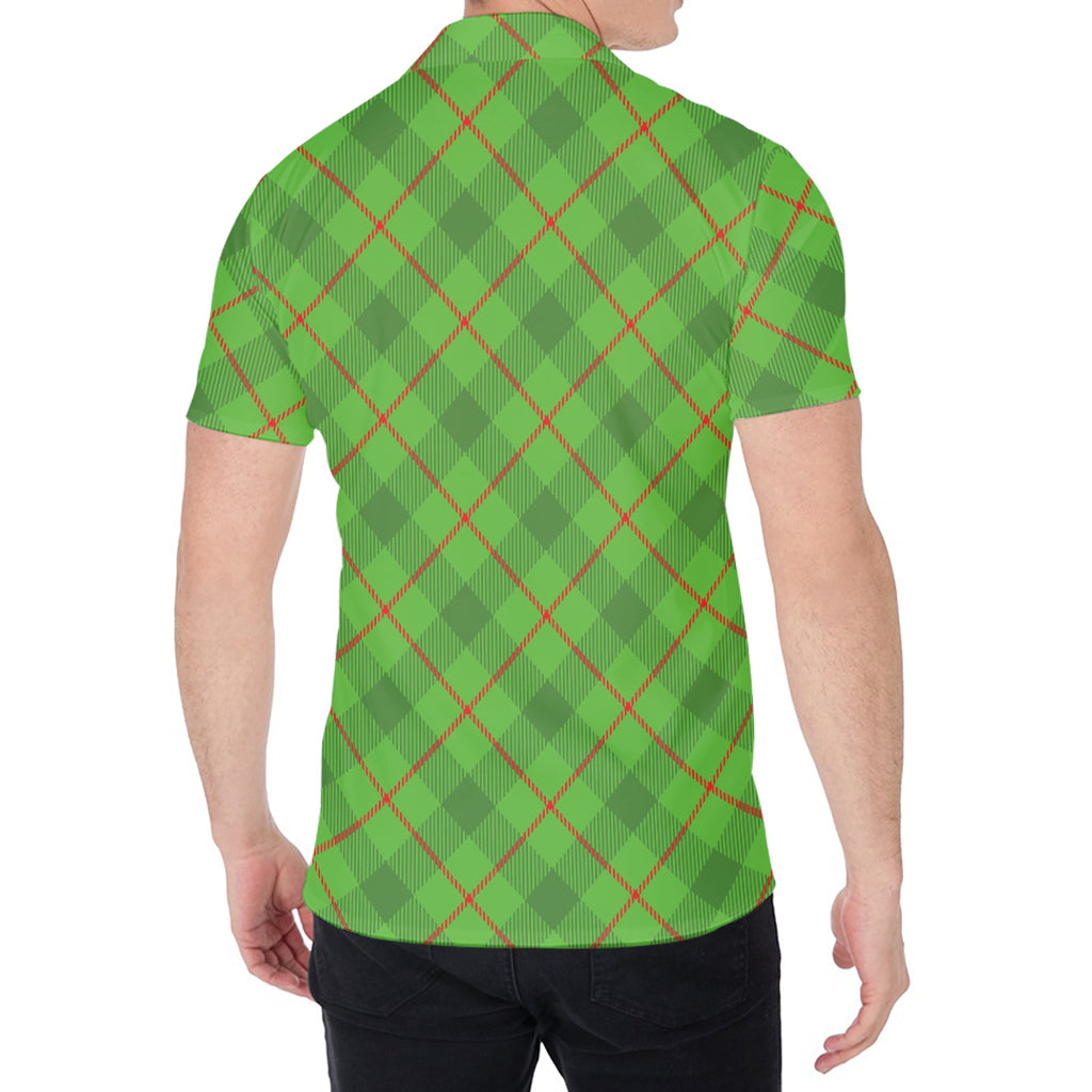 Green And Red Plaid Pattern Print Men's Shirt