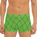 Green And Red Plaid Pattern Print Men's Short Boxer Briefs