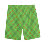 Green And Red Plaid Pattern Print Men's Sports Shorts