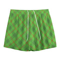 Green And Red Plaid Pattern Print Mesh Shorts