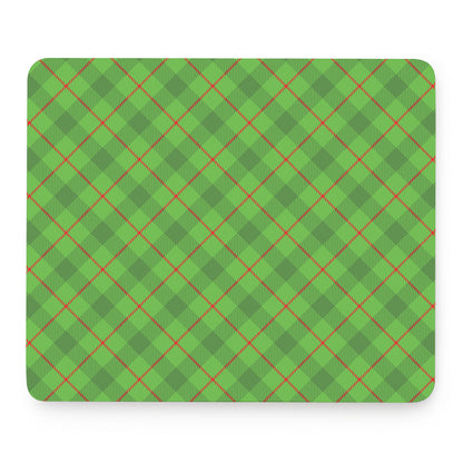 Green And Red Plaid Pattern Print Mouse Pad