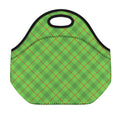 Green And Red Plaid Pattern Print Neoprene Lunch Bag