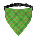 Green And Red Plaid Pattern Print Over The Collar Dog Bandana