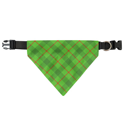 Green And Red Plaid Pattern Print Over The Collar Dog Bandana
