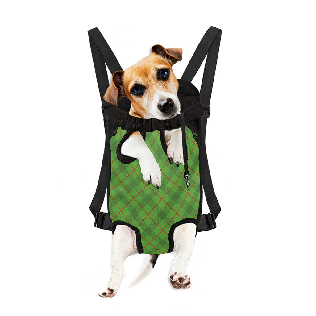 Green And Red Plaid Pattern Print Pet Carrier Backpack