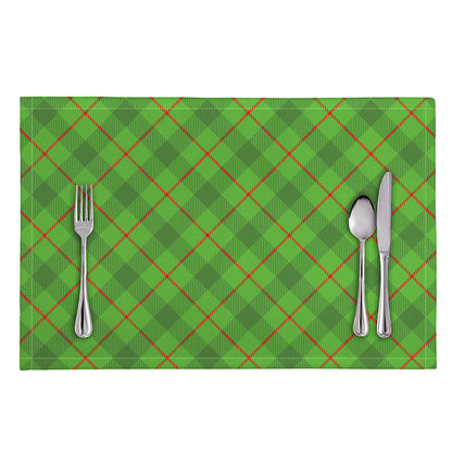 Green And Red Plaid Pattern Print Placemat
