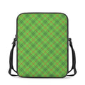 Green And Red Plaid Pattern Print Rectangular Crossbody Bag