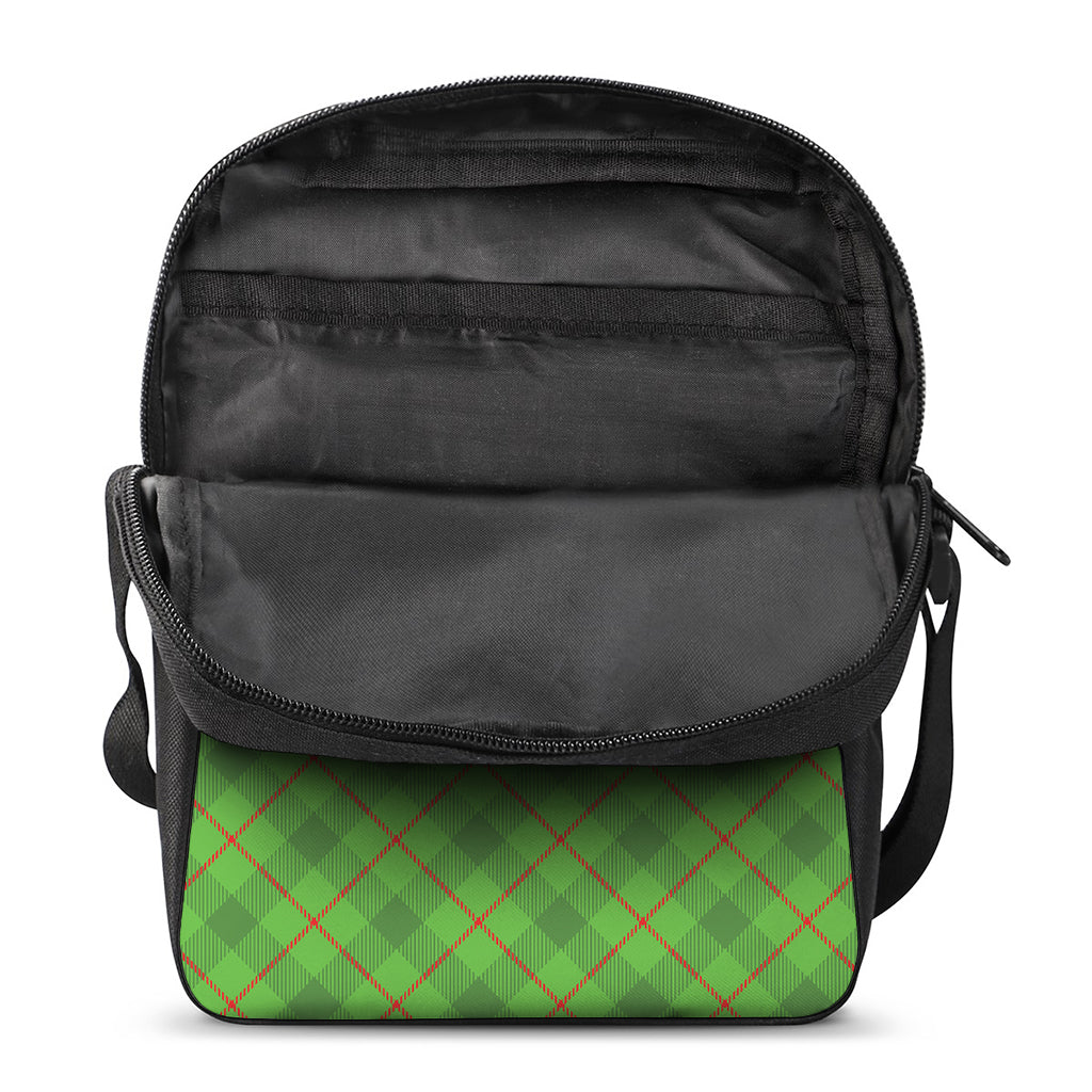 Green And Red Plaid Pattern Print Rectangular Crossbody Bag