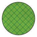 Green And Red Plaid Pattern Print Round Floor Mat