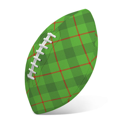Green And Red Plaid Pattern Print Rugby Ball