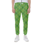Green And Red Plaid Pattern Print Scuba Joggers