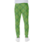Green And Red Plaid Pattern Print Scuba Joggers