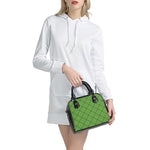 Green And Red Plaid Pattern Print Shoulder Handbag