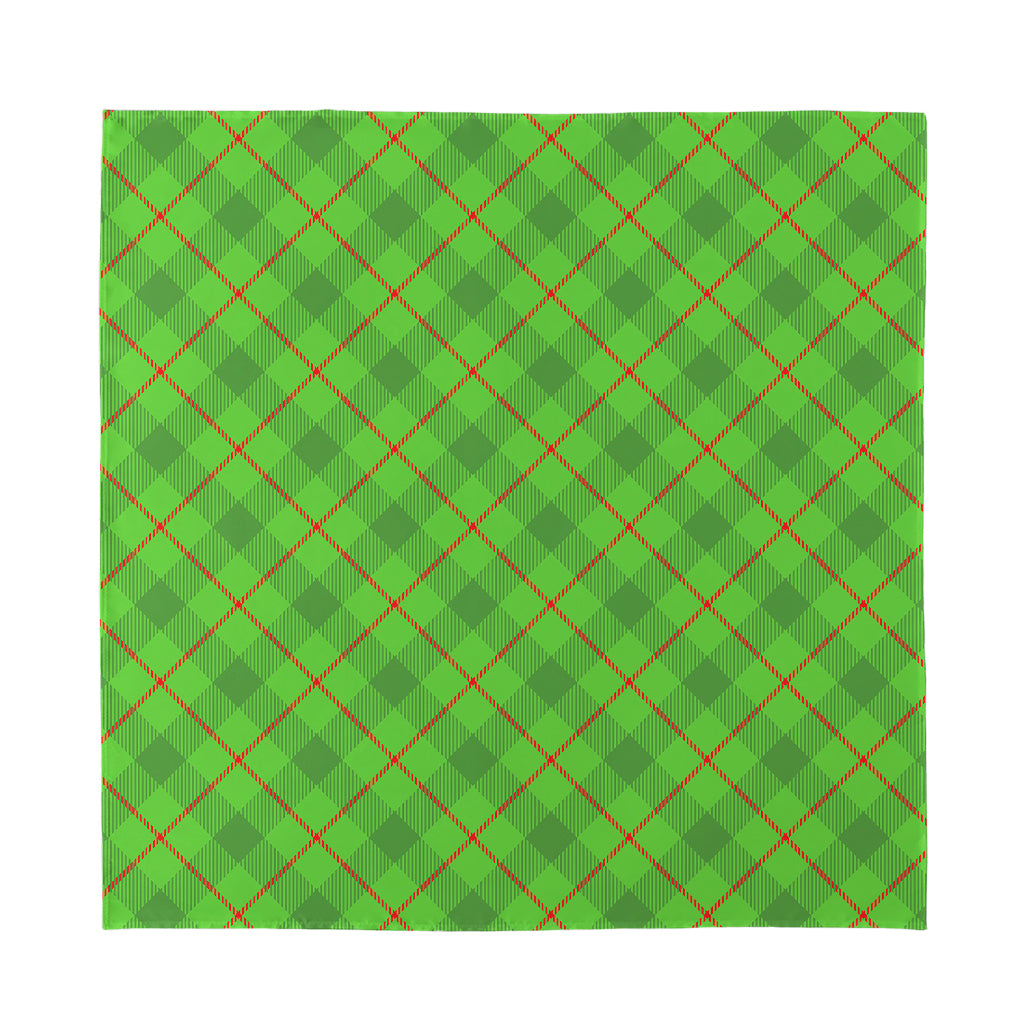 Green And Red Plaid Pattern Print Silk Bandana
